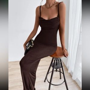 Solid Tie Backless Ruched Dress